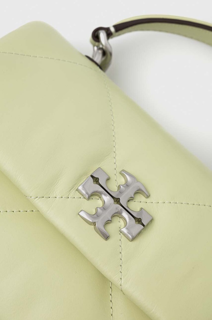 Кожена чанта Tory Burch Kira Diamond Quilt зелен 154719.300