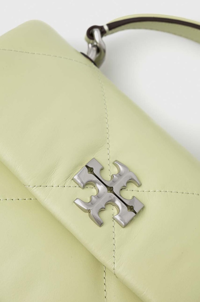 Кожена чанта Tory Burch Kira Diamond Quilt зелен 154719.300