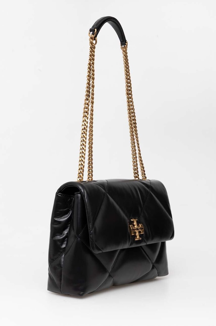 Kožna torba Tory Burch Kira Diamond Quilt 154704.001 crna SS24