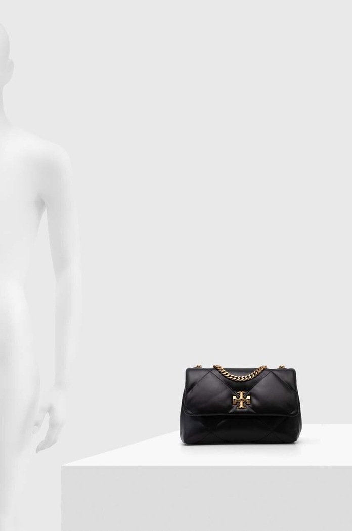 Usnjena torbica Tory Burch Kira Diamond Quilt Small 154706.001 črna