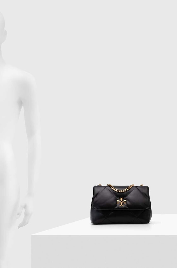 Usnjena torbica Tory Burch Kira Diamond Quilt Small 154706.001 črna