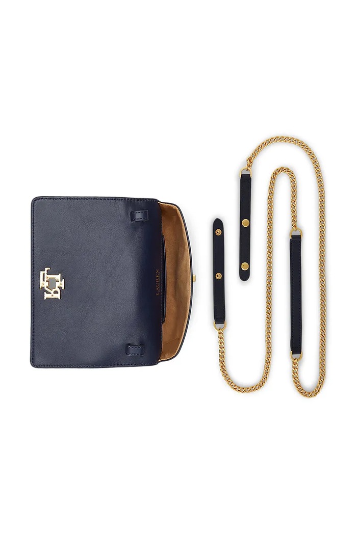 Kožená kabelka Lauren Ralph Lauren námořnická modř 432915377