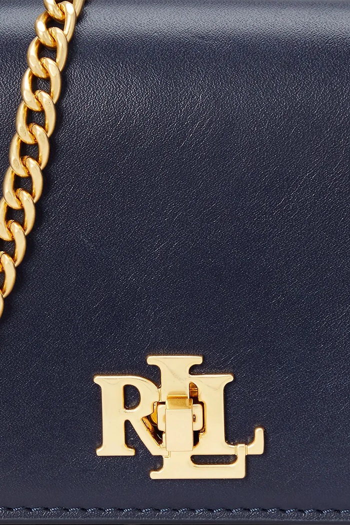 Kožená kabelka Lauren Ralph Lauren 432915377 námořnická modř
