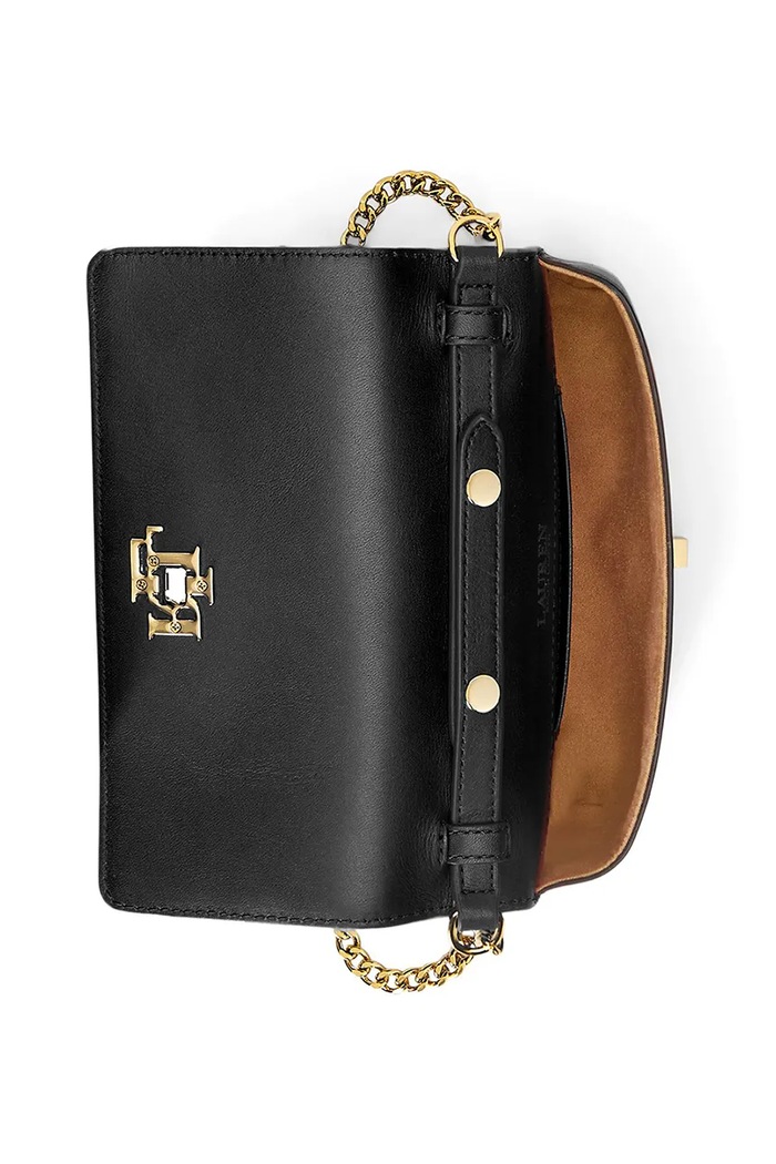 Usnjena torbica Lauren Ralph Lauren črna 432915377