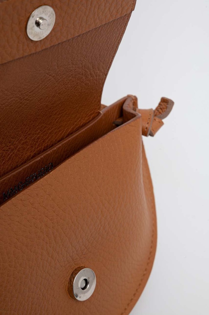 MMC STUDIO poseta de piele maro SATURNSMALL.BAG