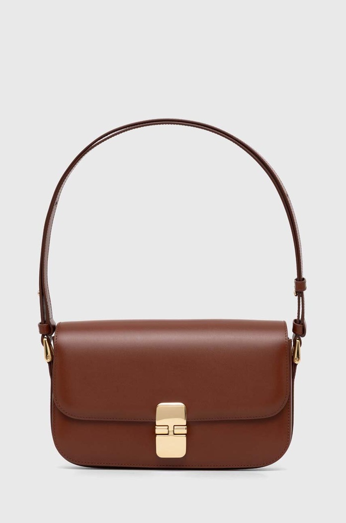 A.P.C. torebka skórzana Sac Grace Baguette skóra licowa brązowy PXBMW.F61615.CAD