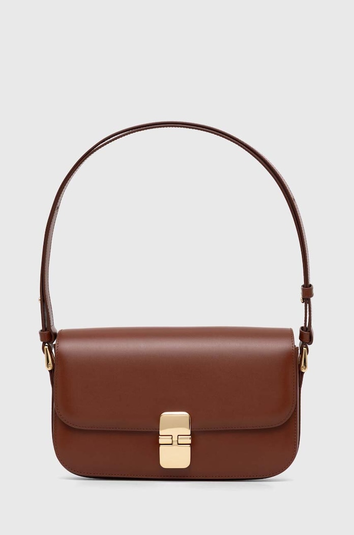 A.P.C. torebka skórzana Sac Grace Baguette skóra licowa brązowy PXBMW.F61615.CAD