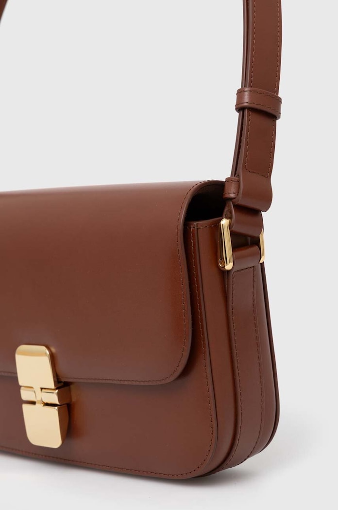A.P.C. torebka skórzana Sac Grace Baguette brązowy PXBMW.F61615.CAD