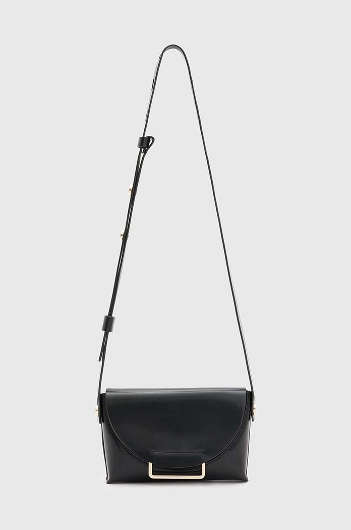 AllSaints torebka skórzana FRANCINE skóra licowa czarny WB513Z