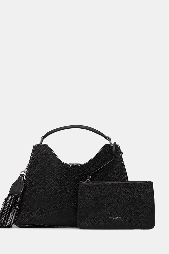 Кожена чанта Gianni Chiarini гладка кожа черен BS.10566.RNGDBL