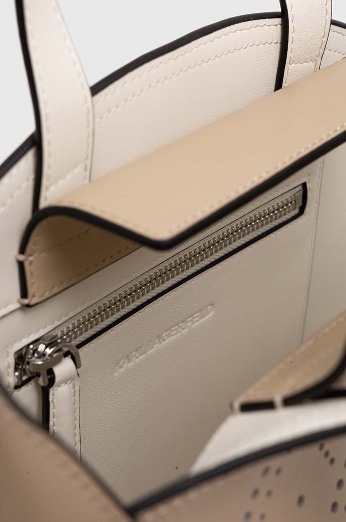 Kožená kabelka Karl Lagerfeld 241W3069 béžová