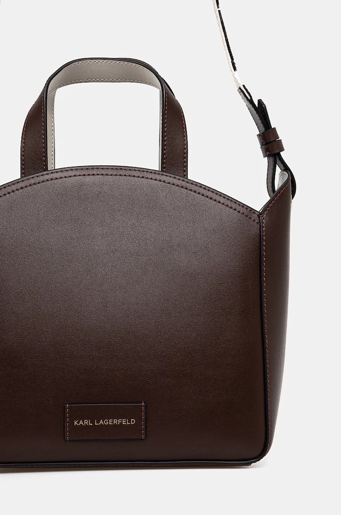 Doplňky Kožená kabelka Karl Lagerfeld 241W3069 hnědá