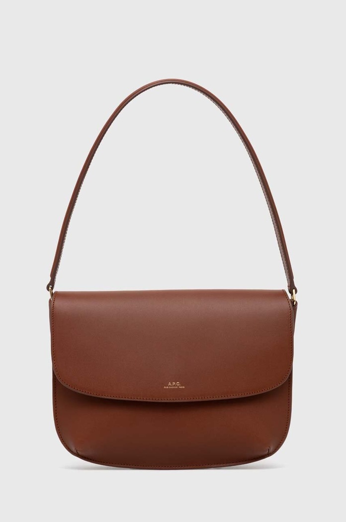 A.P.C. leather handbag sac sarah shoulder strapless brown PXAWV.F61526.CAD