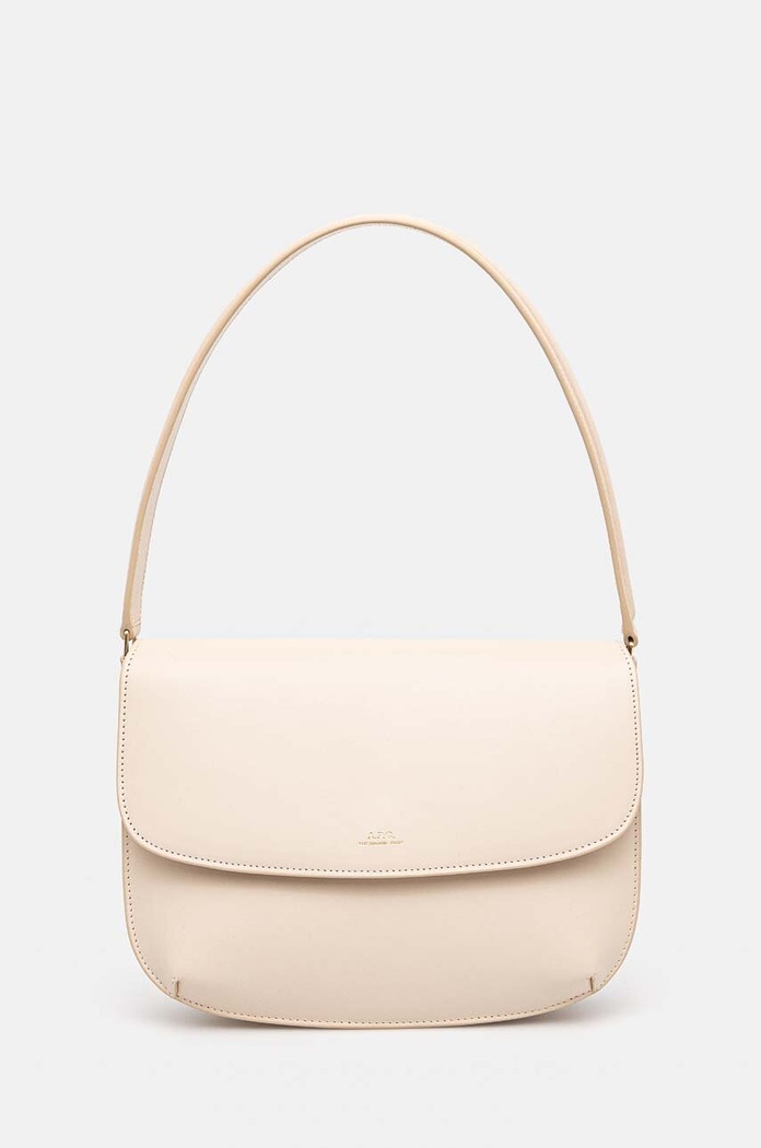 A.P.C. torebka skórzana sac sarah shoulder skóra licowa beżowy PXAWV.F61526.AAH