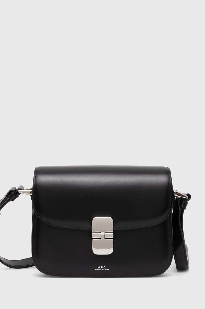 A.P.C. torebka skórzana sac grace small gładkie czarny PXBVN.F61413.LZZ