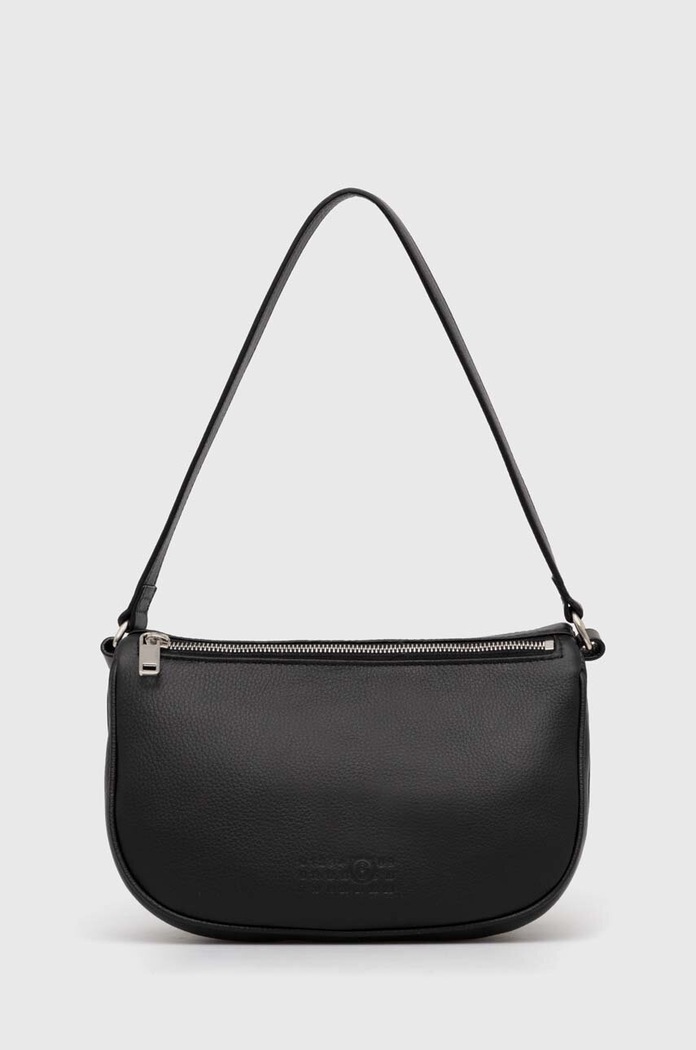 Kožená kabelka MM6 Maison Margiela přírodní kůže černá SB5ZH0005