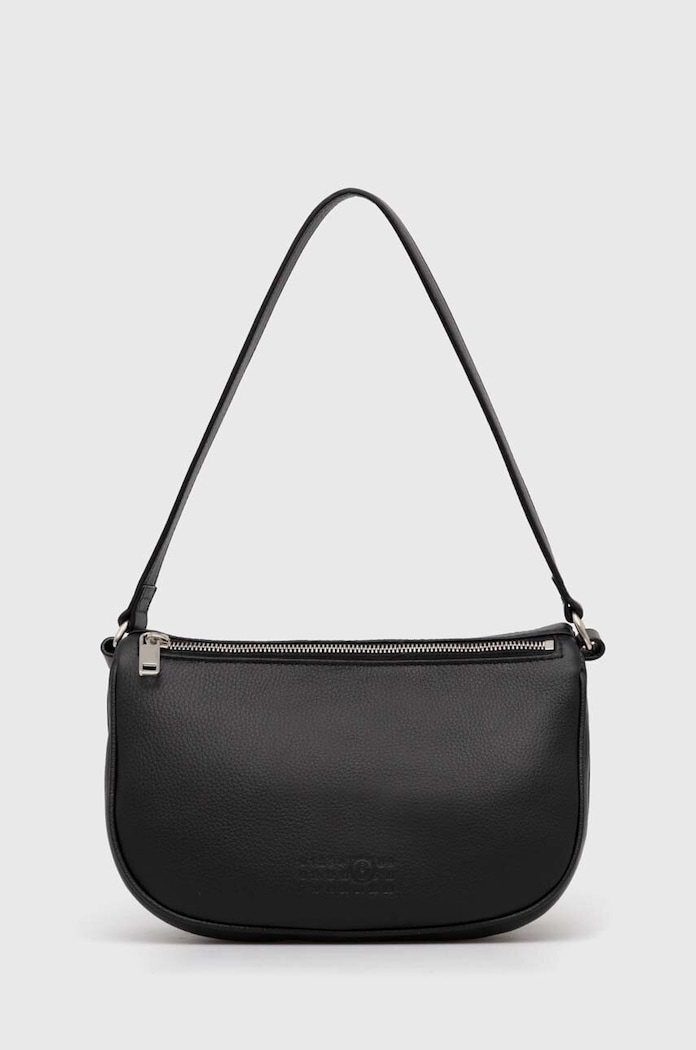 Kožená kabelka MM6 Maison Margiela přírodní kůže černá SB5ZH0005