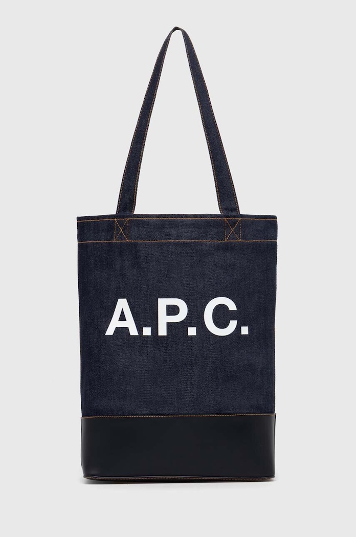 Torba A.P.C. tote axel odgovara formatu A4 mornarsko plava CODDP.M61444.IAK