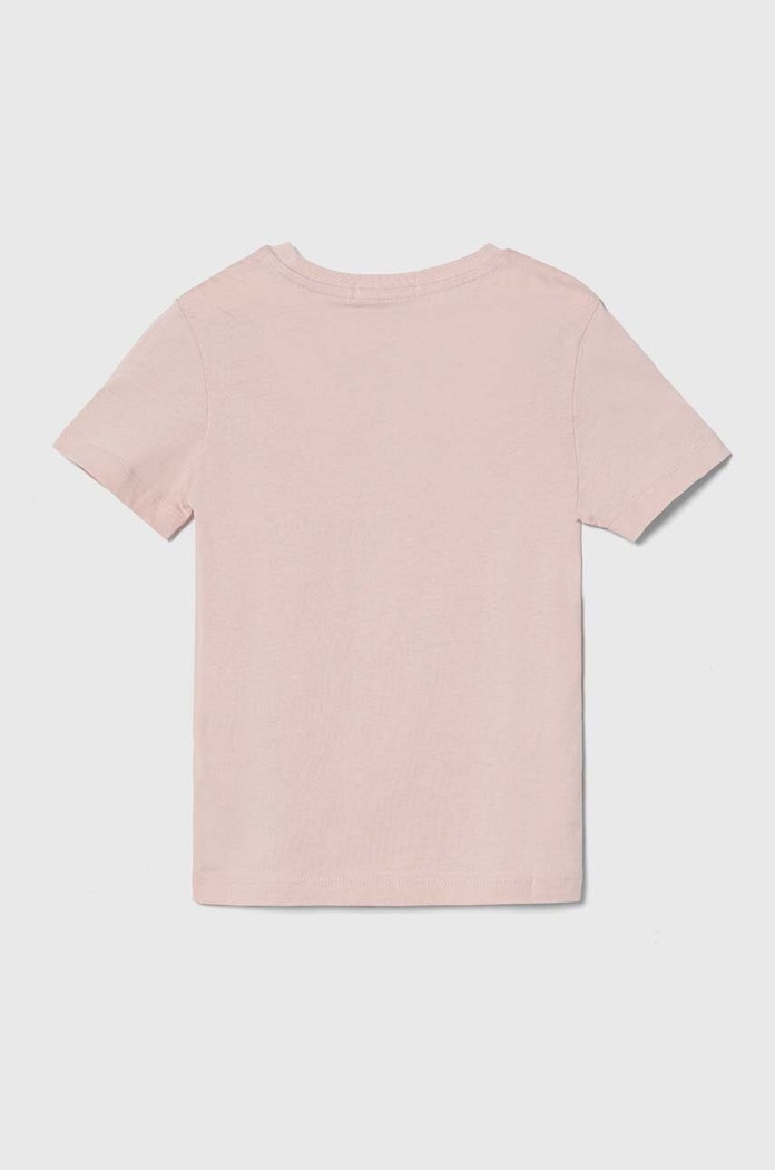 Παιδικό βαμβακερό μπλουζάκι Calvin Klein Jeans IU0IU00460.116.PPYH ροζ SS24