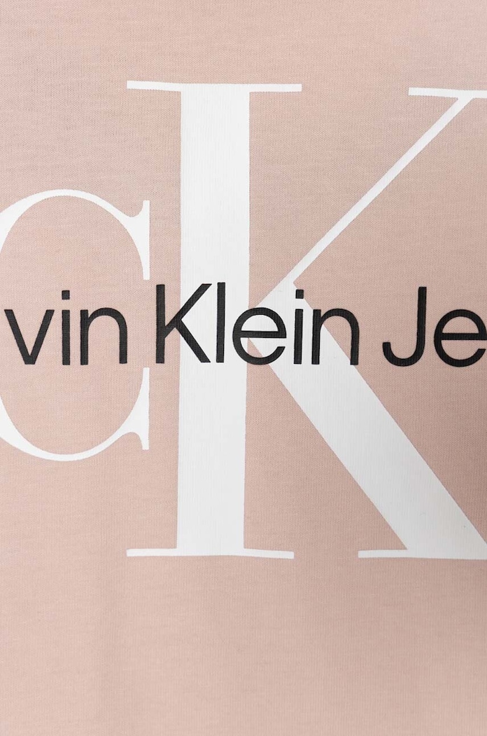 Chłopiec Calvin Klein Jeans t-shirt bawełniany dziecięcy IU0IU00460.128.176.PPYH różowy
