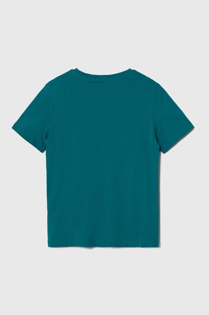 Παιδικό βαμβακερό μπλουζάκι Calvin Klein Jeans IU0IU00460.128.176.PPYH τιρκουάζ SS24