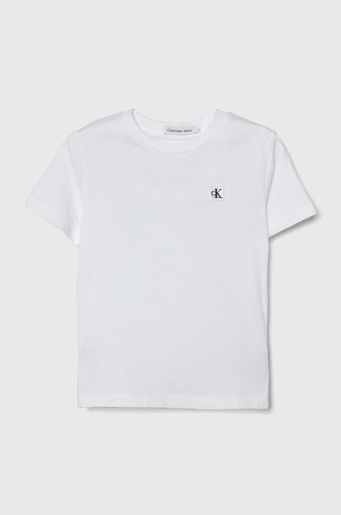Detské bavlnené tričko Calvin Klein Jeans bavlna biela IU0IU00543.104.116.PPYH