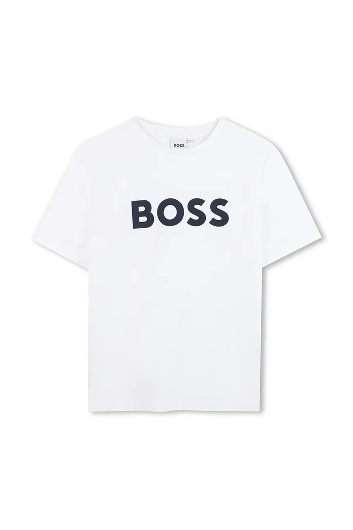 Detské bavlnené tričko BOSS bavlna biela J25P24.102.150