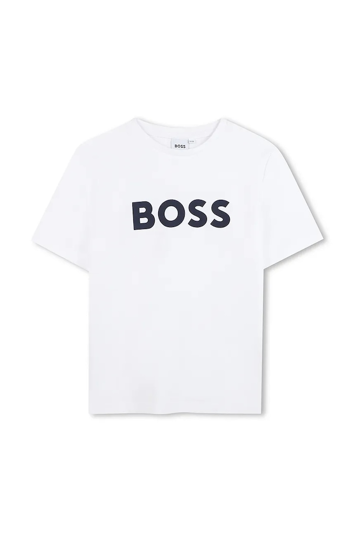 Detské bavlnené tričko BOSS bavlna biela J25P24.102.150