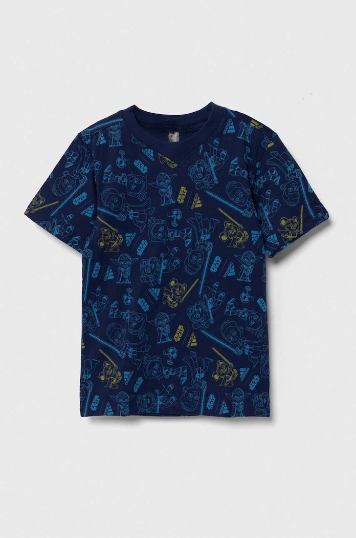 Dětské bavlněné tričko adidas x Star Wars kulatý námořnická modř IN7303