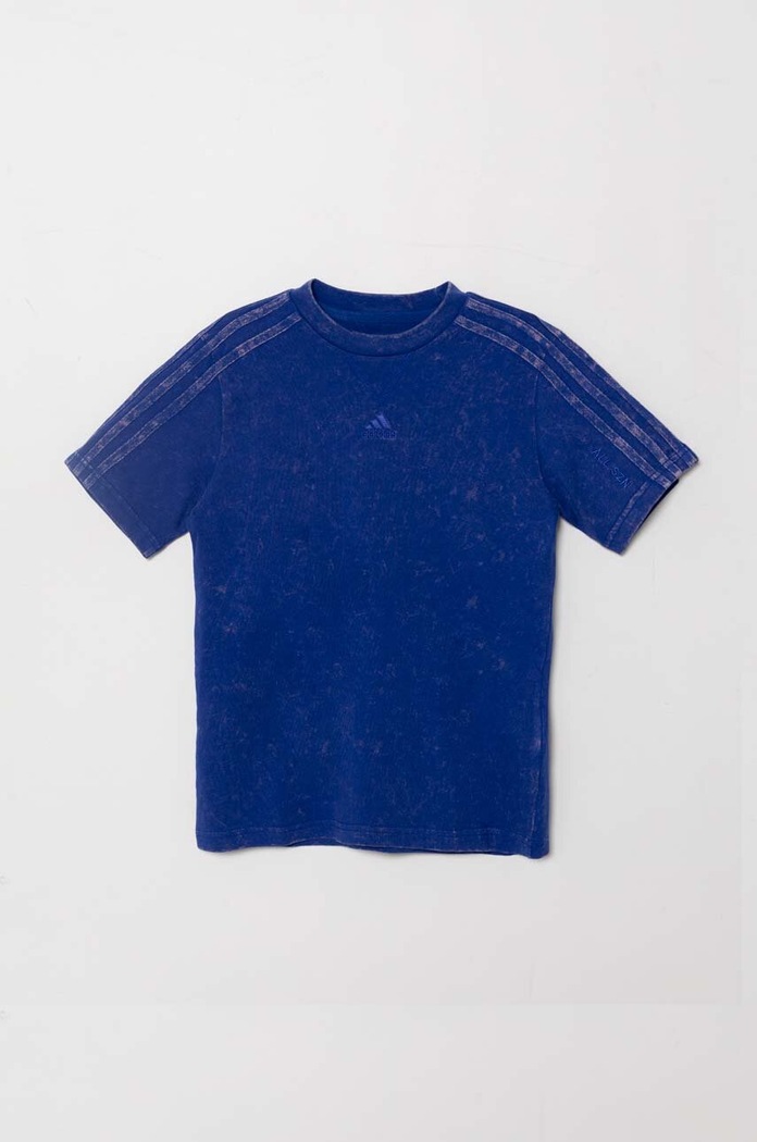 Dětské bavlněné tričko adidas kulatý modrá IS4648