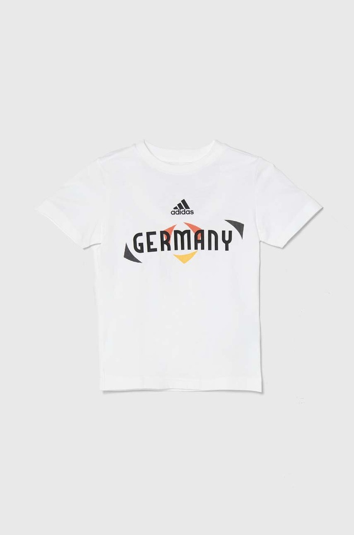 Dětské bavlněné tričko adidas Performance x UEFA Euro 2024 kulatý bílá IT9314