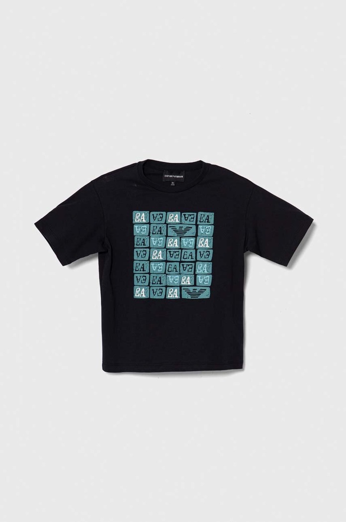 Chłopiec Emporio Armani t-shirt bawełniany dziecięcy 2-pack 3D4DJ6.3J51Z granatowy