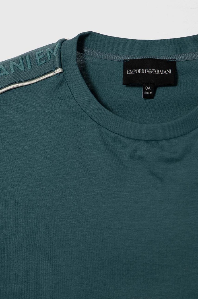 Chłopiec Emporio Armani t-shirt bawełniany 3D4TD3.1JUVZ turkusowy