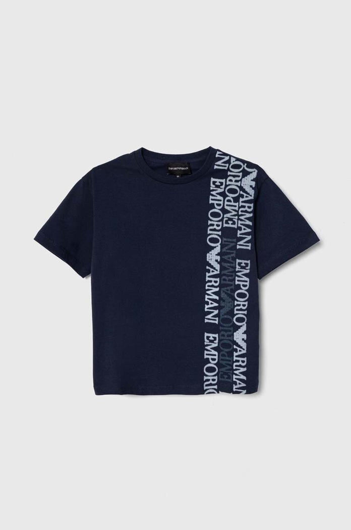 Emporio Armani t-shirt bawełniany dziecięcy nadruk niebieski 3D4TJ4.4J5UZ