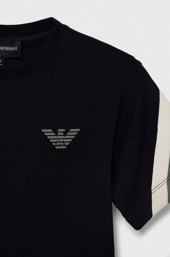 Chłopiec Emporio Armani t-shirt bawełniany dziecięcy 3D4TJ8.1JWZZ granatowy