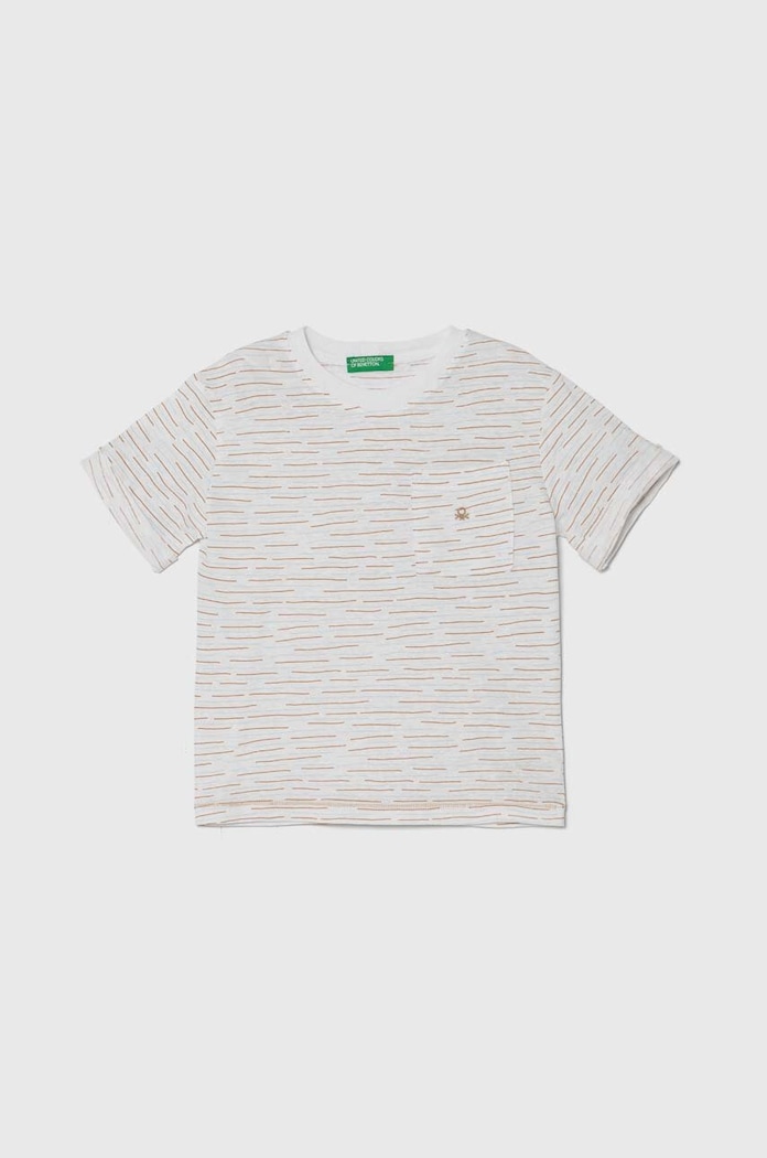 Tričko s prímesou ľanu United Colors of Benetton s prímesou ľanu béžová 362PG10DB.P.Seasonal