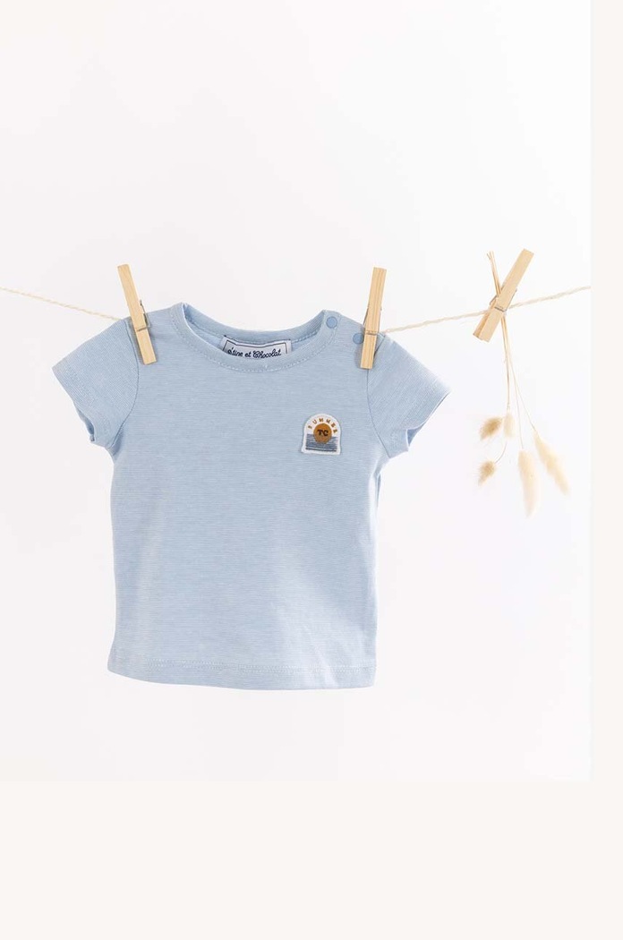 Pamučna majica kratkih rukava za bebe Tartine et Chocolat TY10041.60.74 plava