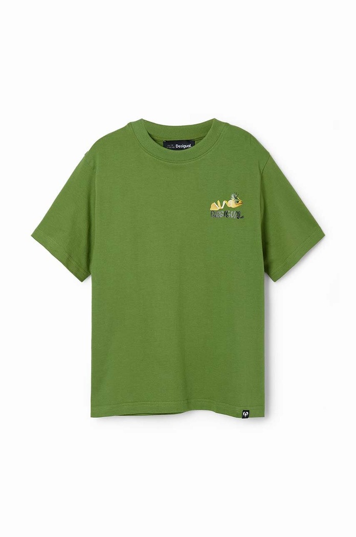 Desigual tricou de bumbac pentru copii 24SBTK13 verde SS24