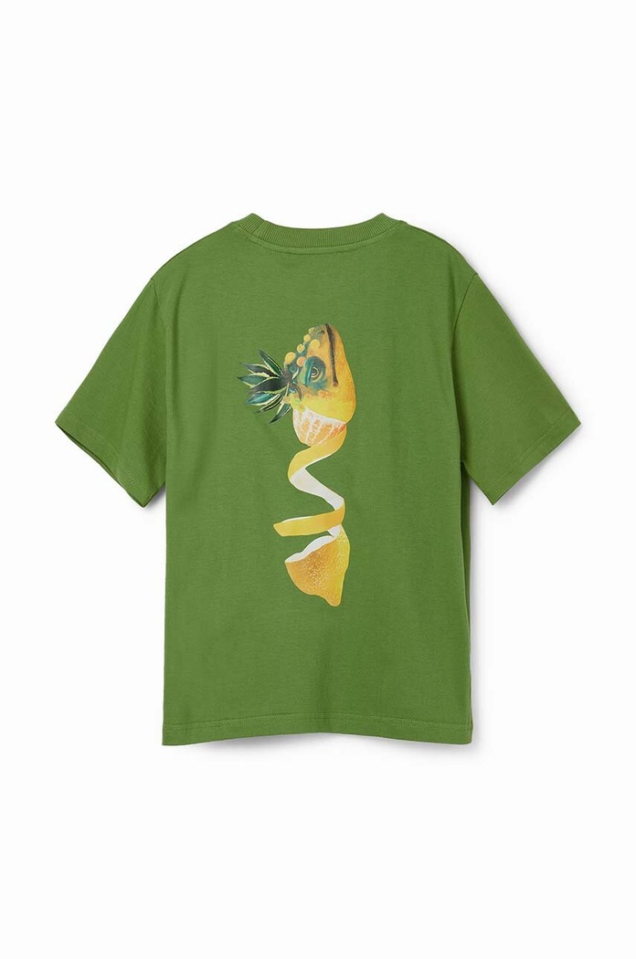 Băieți Desigual tricou de bumbac pentru copii 24SBTK13 verde