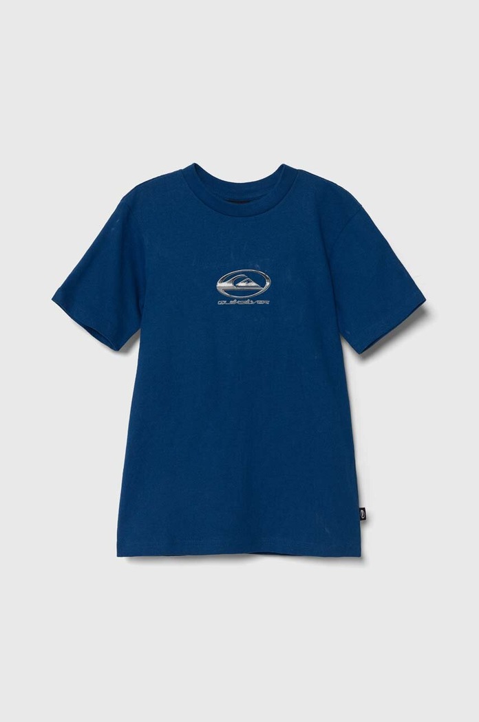 Dětské bavlněné tričko Quiksilver CHROME LOGO kulatý modrá AQBZT04375