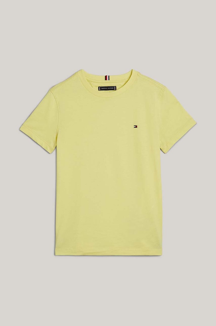Dětské bavlněné tričko Tommy Hilfiger KB0KB06879.74.122.PPYH žlutá SS24