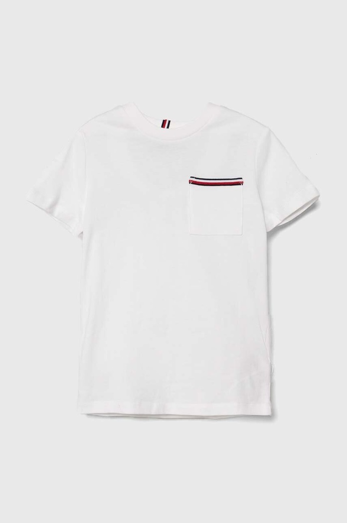 Tommy Hilfiger Παιδικό βαμβακερό μπλουζάκι Tommy Hilfiger λευκό KB0KB08817.74.122.PPYH
