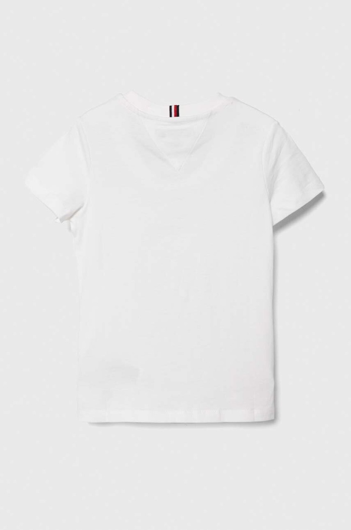 Tommy Hilfiger Παιδικό βαμβακερό μπλουζάκι Tommy Hilfiger KB0KB08817.74.122.PPYH λευκό SS24