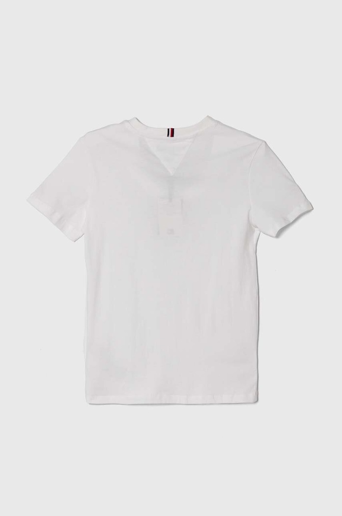Παιδικό βαμβακερό μπλουζάκι Tommy Hilfiger KB0KB08817.128.176.PPYH λευκό SS24