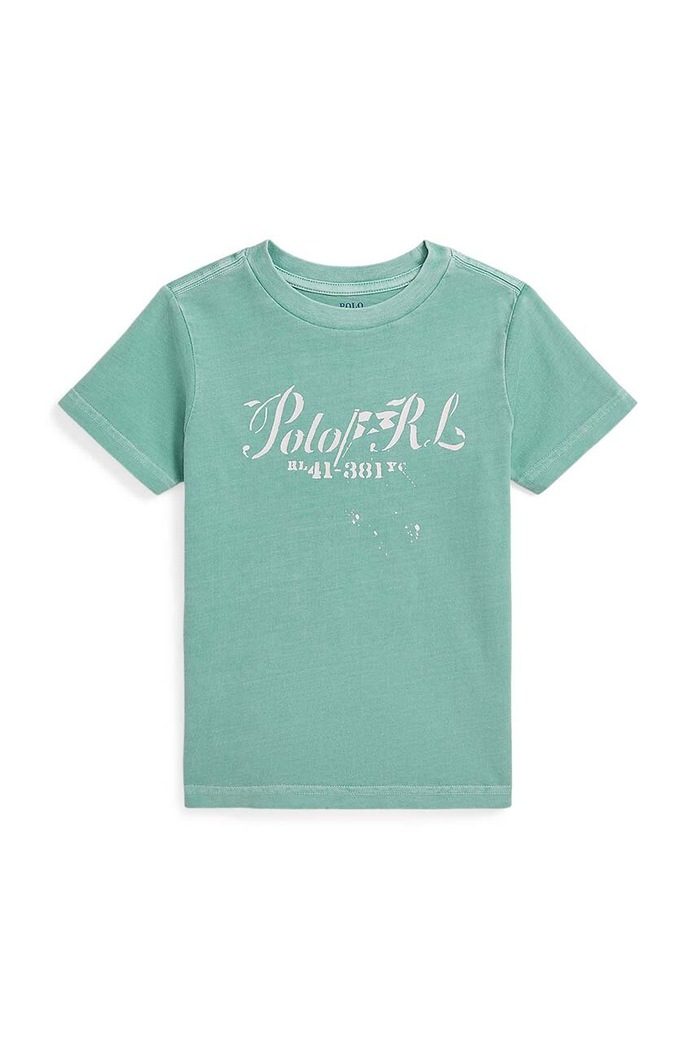 Polo Ralph Lauren t-shirt bawełniany dziecięcy nadruk zielony 322941991001