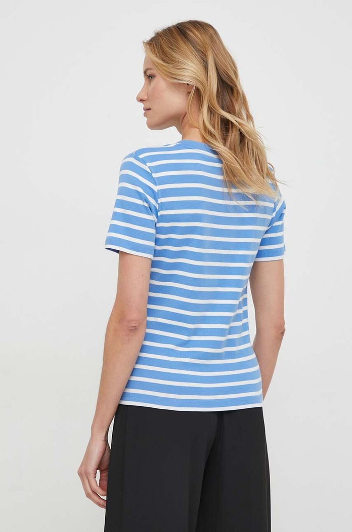 Odzież Tommy Hilfiger T-shirt damski bawełniany WW0WW40584 niebieski