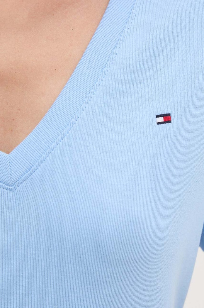 Tommy Hilfiger tričko dámske bavlnené modrá WW0WW40584