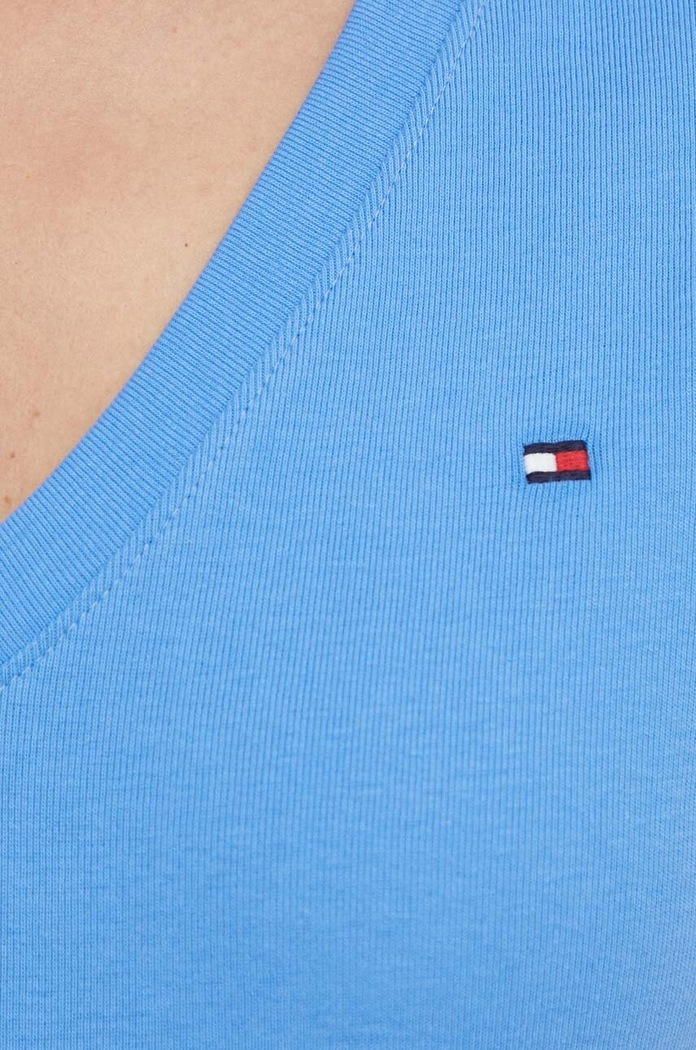 Tommy Hilfiger T-shirt damski bawełniany niebieski WW0WW40584