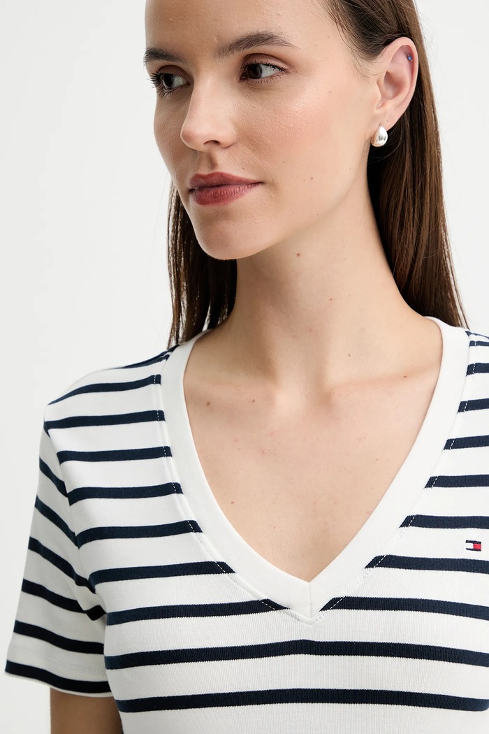 Tommy Hilfiger tričko dámske bavlnené WW0WW40584 tmavomodrá