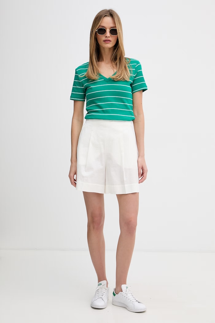Tommy Hilfiger T-shirt damski bawełniany WW0WW40584 zielony AA00